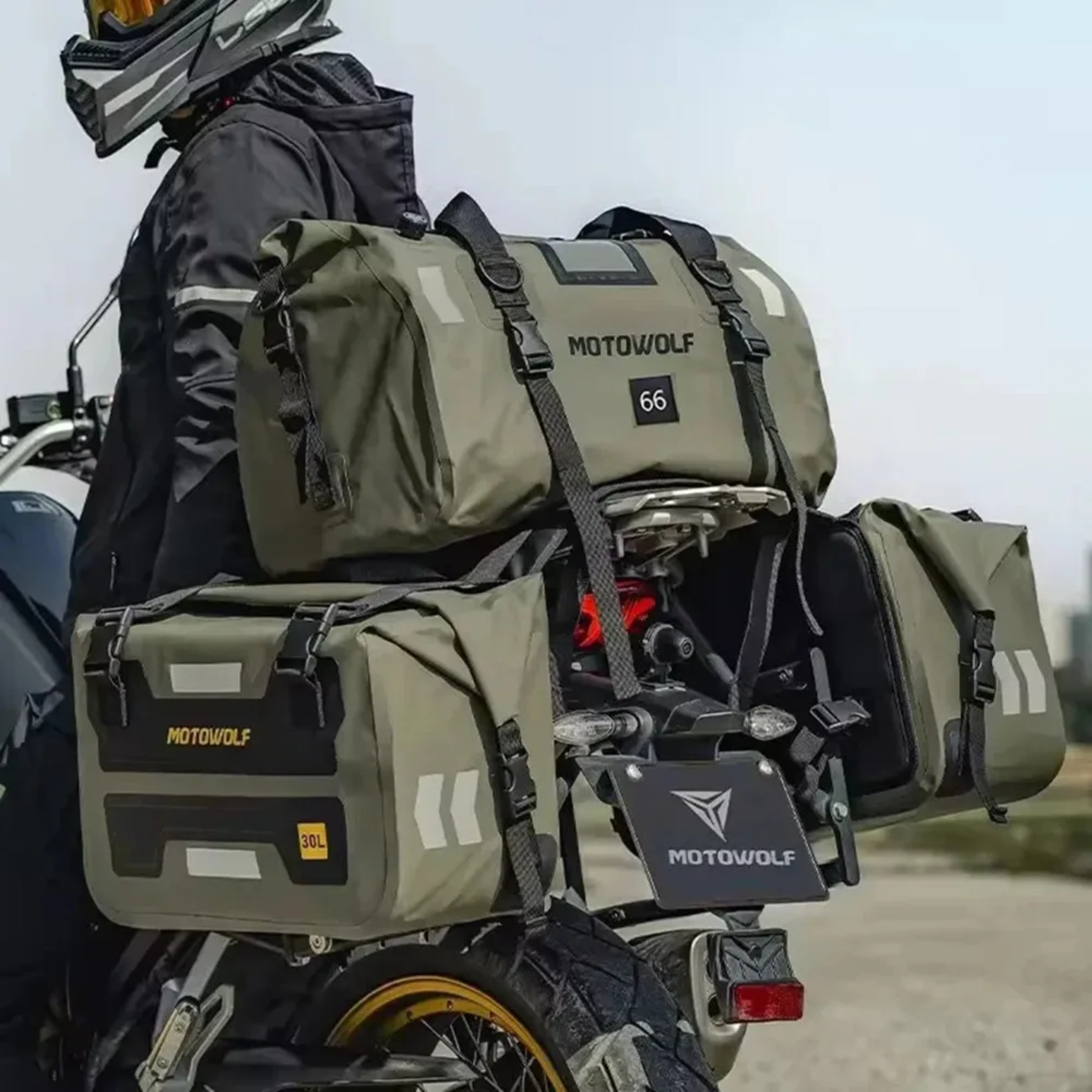 Bolsa Para Moto Impermeável Masculina Motowolf