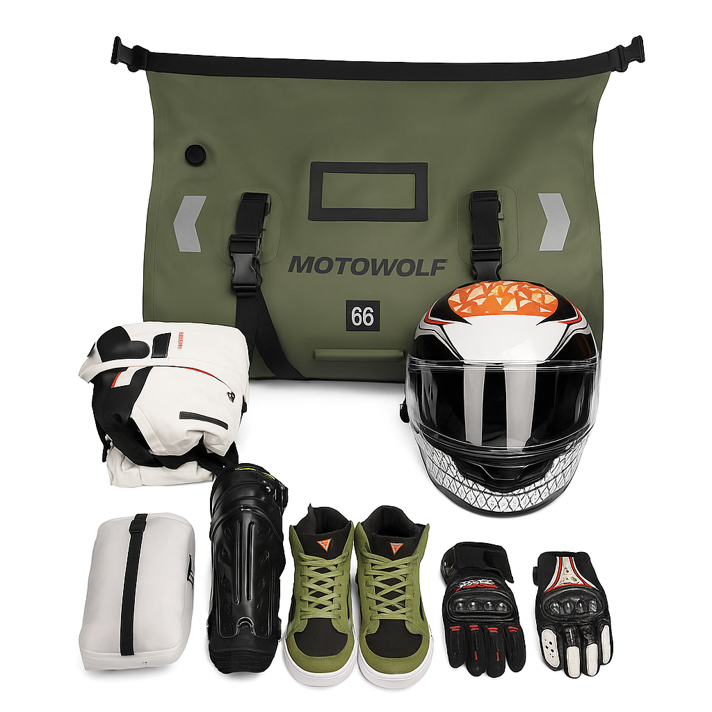 Bolsa Para Moto Impermeável Masculina Motowolf