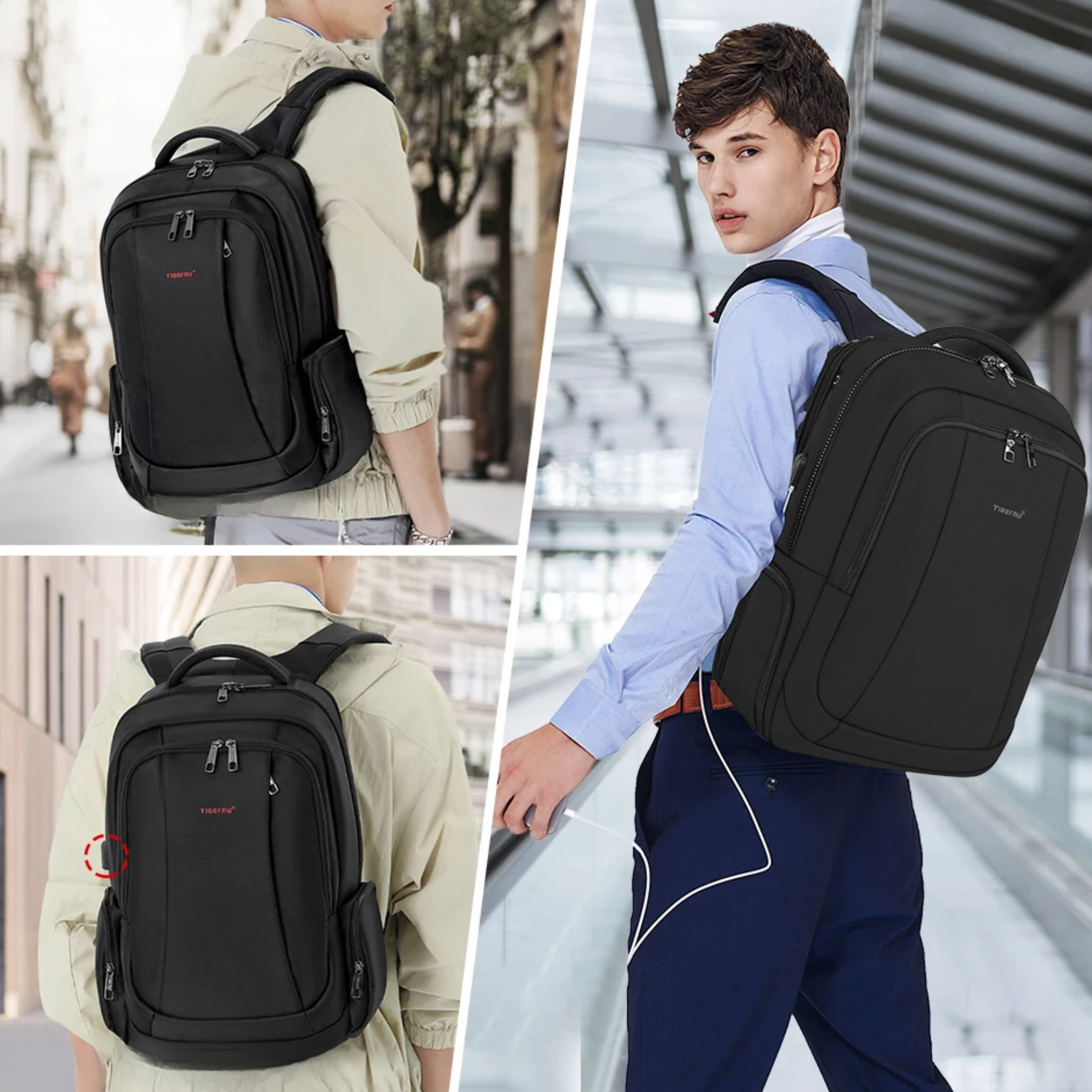 Mochila Masculina Preta Leopnu