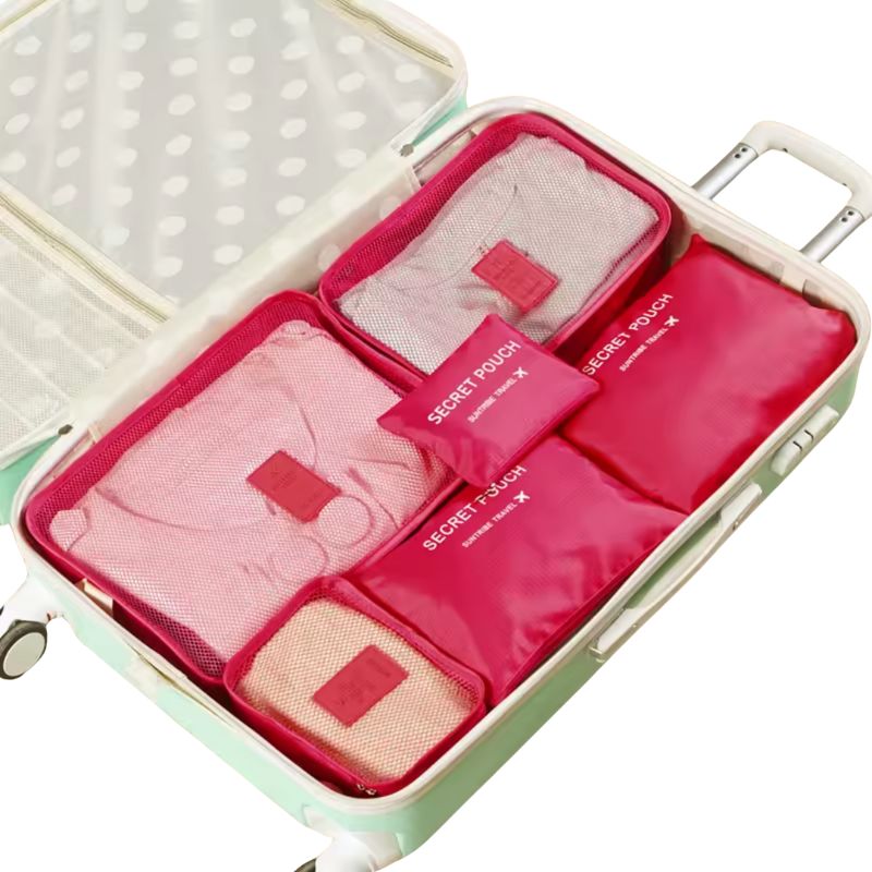Kit Organizador De Mala TravelPack 6 Peças Rosa