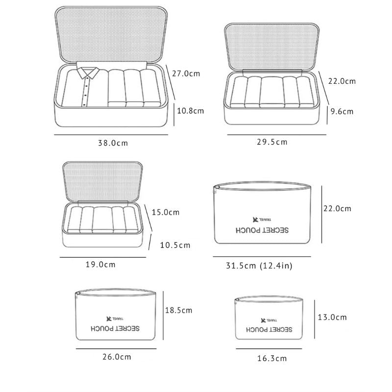 Kit Organizador De Mala TravelPack 6 Peças Medidas