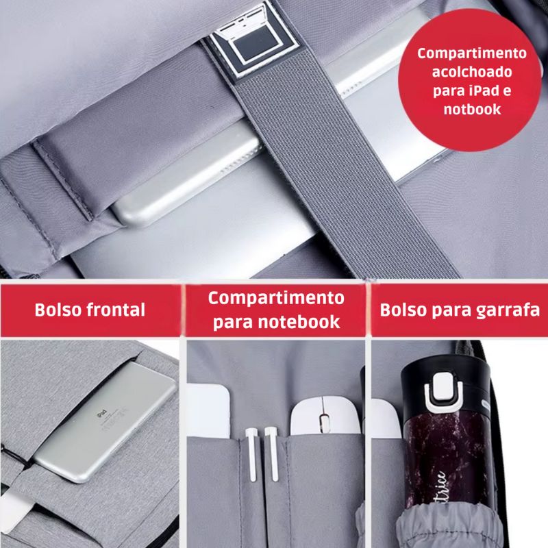 Mochila De Viagem Masculina Compacta