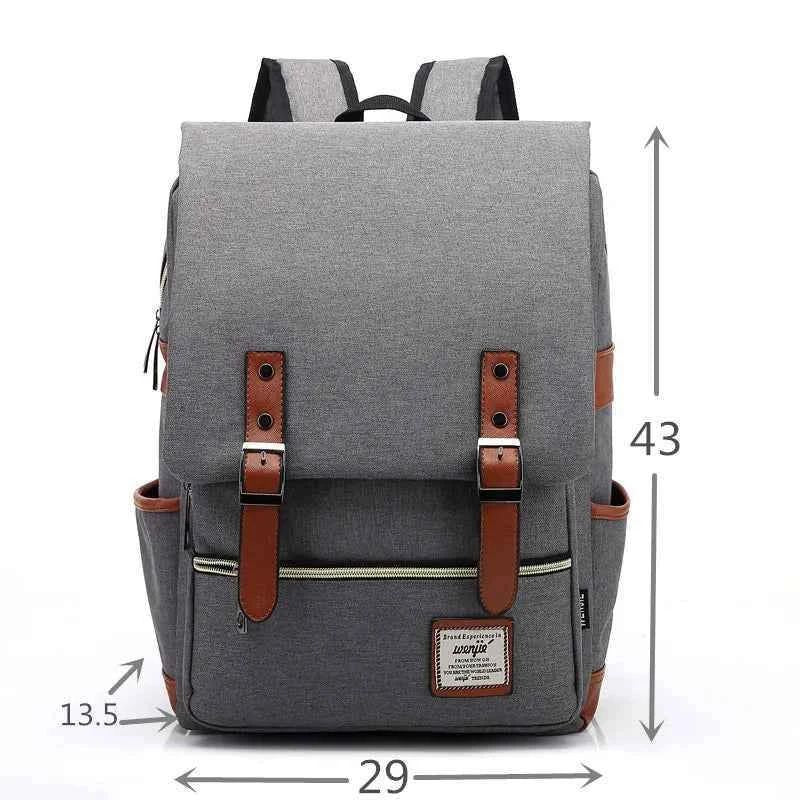 Mochila Masculina Cinza CanvasCraft – Lona Premium