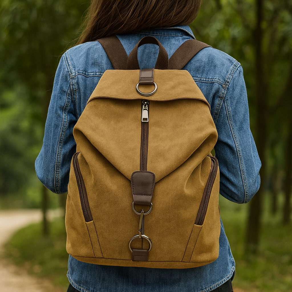 Mochila de lona feminina