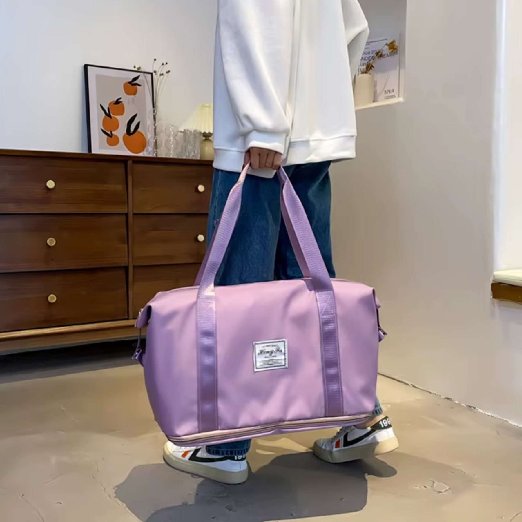 Bolsa de Viagem Feminina Roxa em Nylon Voyage