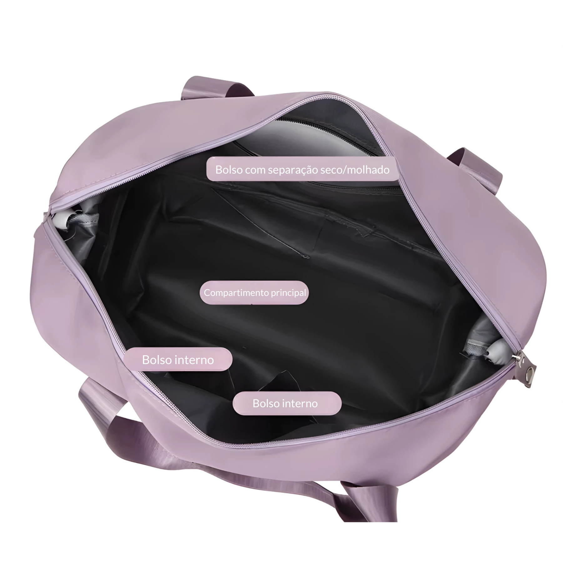 Bolsa de Viagem Feminina Roxa em Nylon Voyage