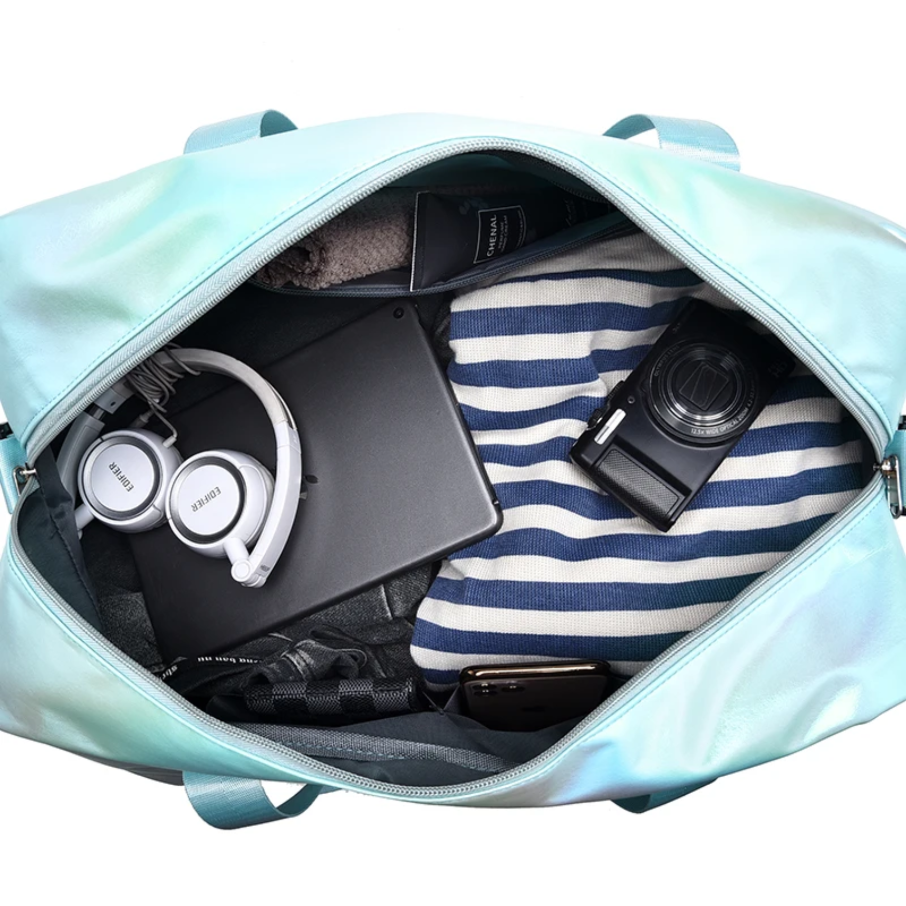 Bolsa feminina de viagem AOTTLA azul com alça tiracolo ajustável