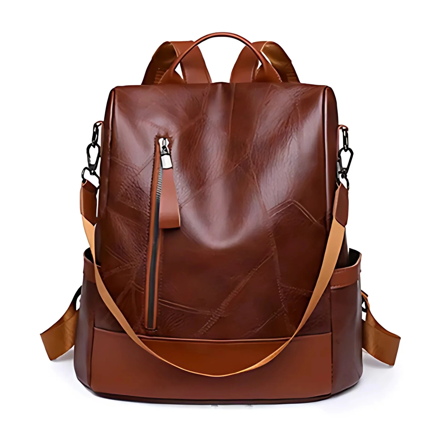 Bolsa Mochila Feminina em Couro ChicShield � Marrom (2 em 1 Bolsa)