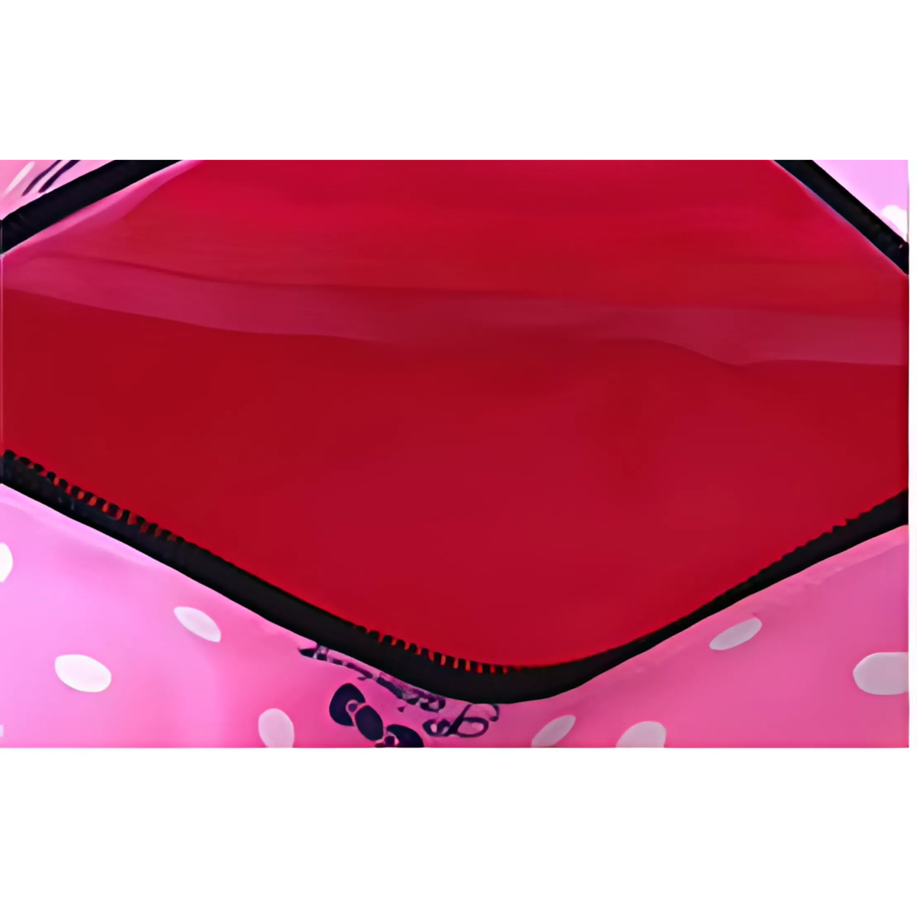 Detalhe do tecido em nylon da mochila escolar feminina rosa, fácil de limpar