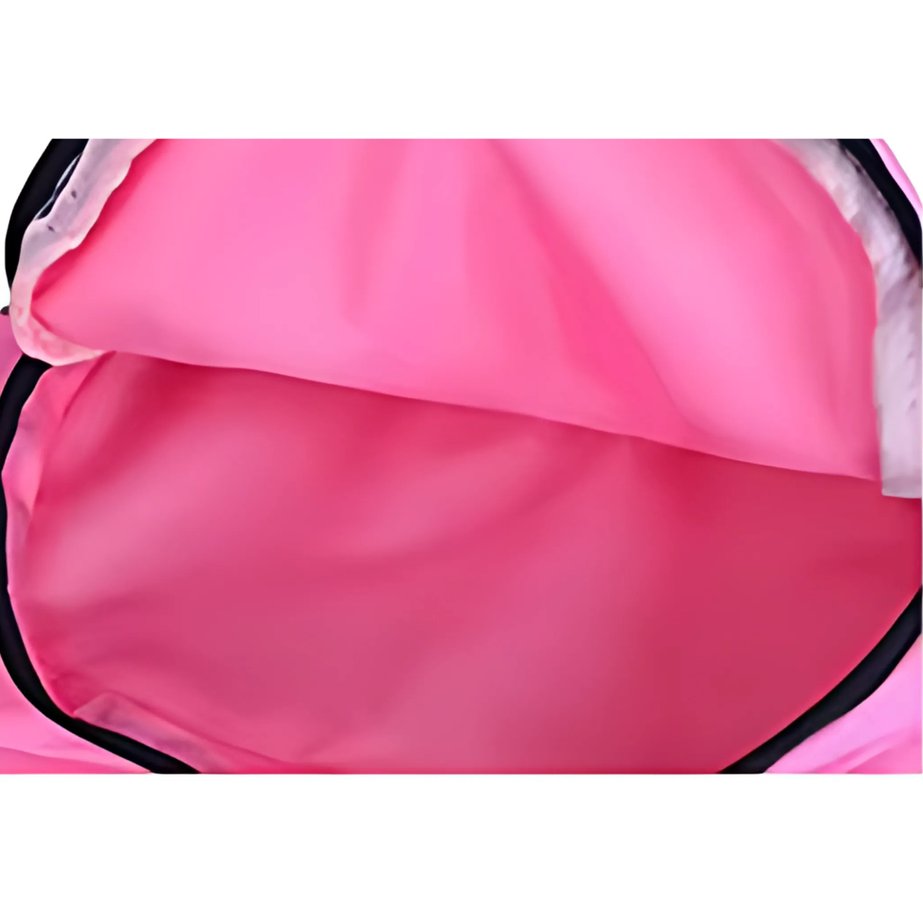 Zíper da mochila infantil rosa CharmingKid com acabamento reforçado para uso diário