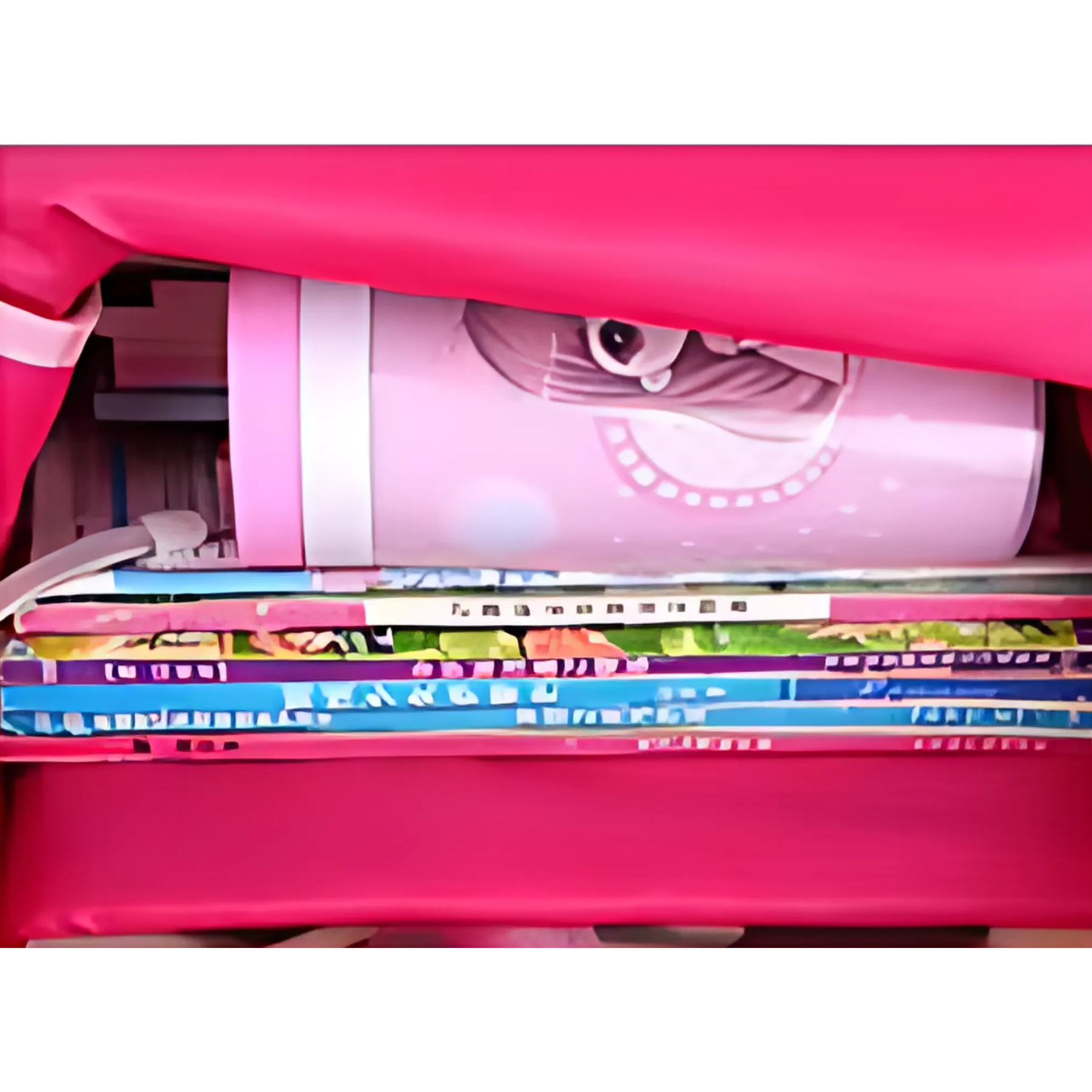 Lancheira rosa coordenada do kit CharmingKid para separar o lanche das crianças