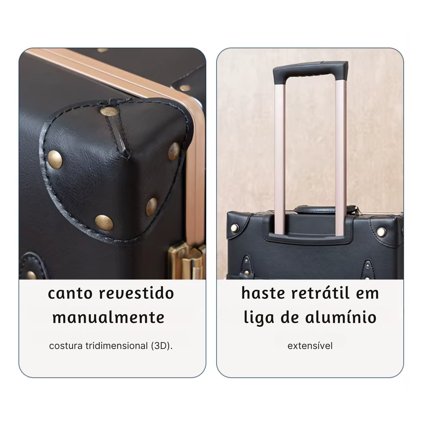 Kit Malas De Viagem Feminina BelleVoyag — PU Premium, TSA e Rodas 360°