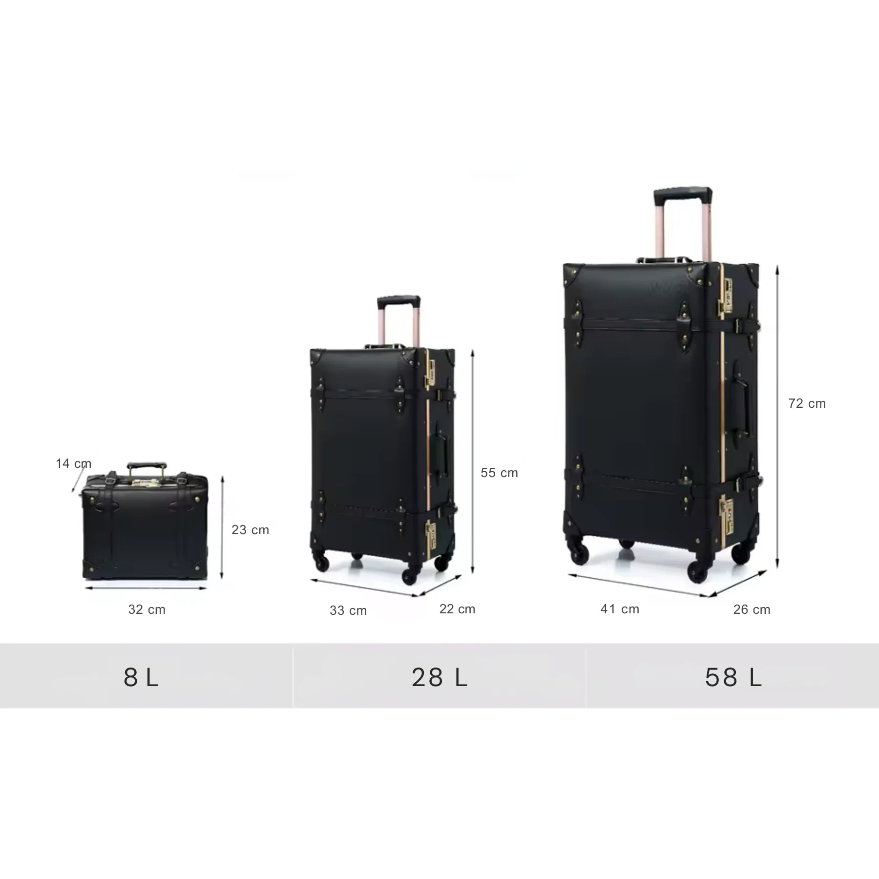 Kit Malas De Viagem Feminina BelleVoyag � PU Premium, TSA e Rodas 360�