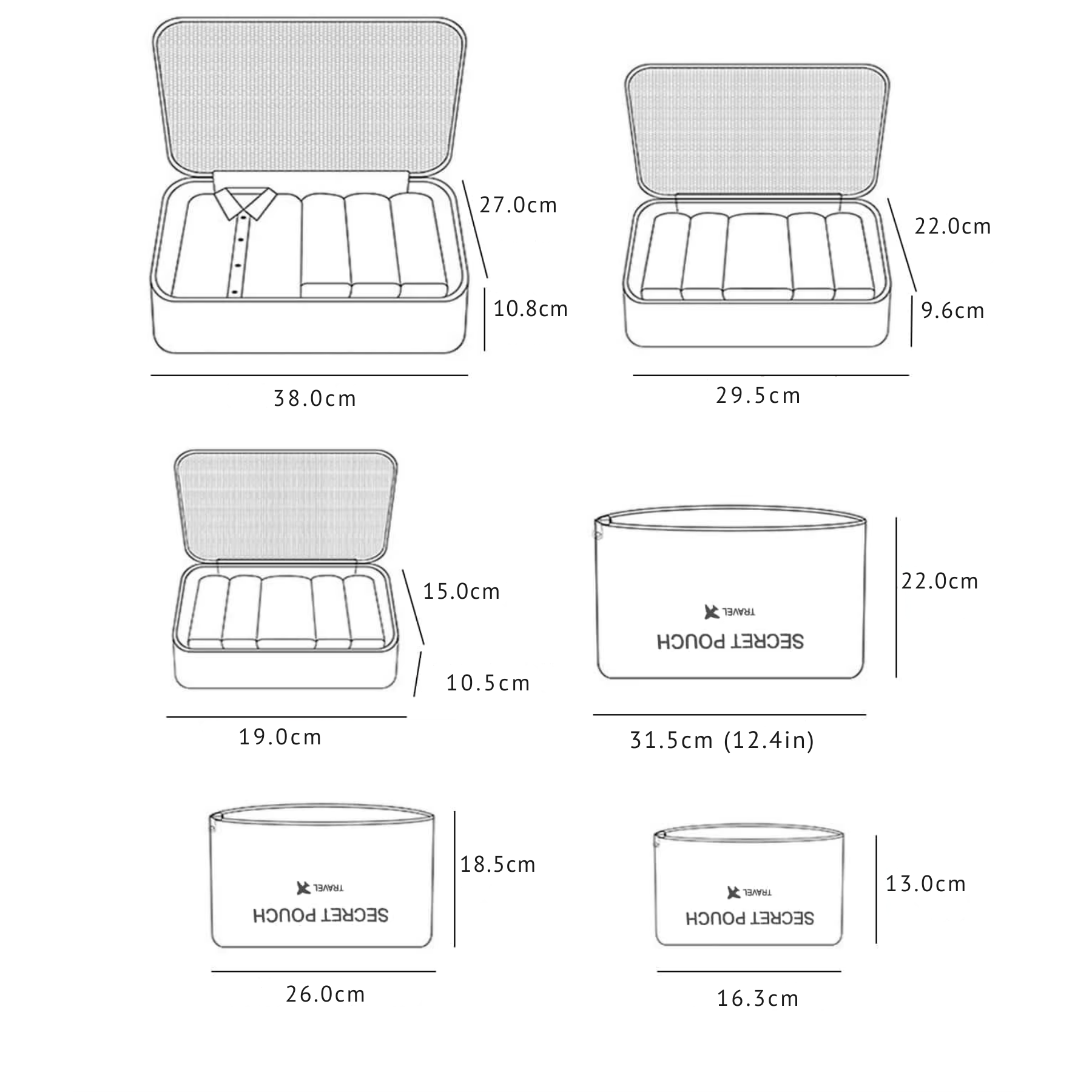 Kit Organizador De Mala TravelPack 6 Peças