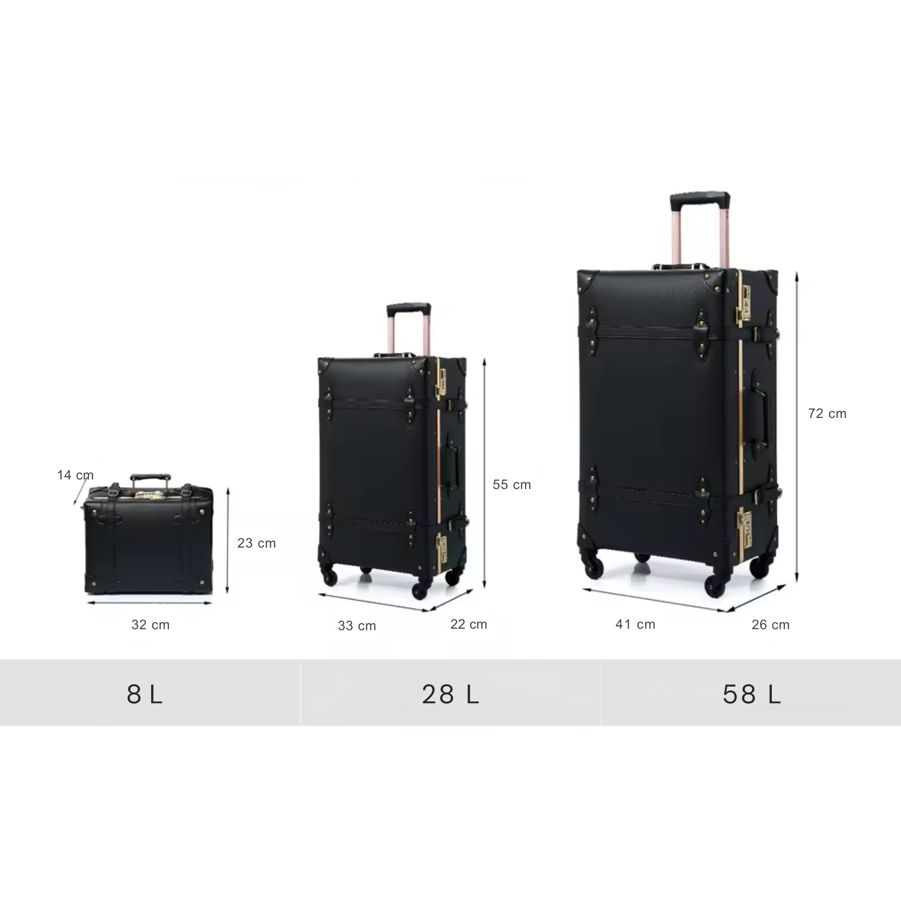 Kit Malas De Viagem Feminina BelleVoyag — PU Premium, TSA e Rodas 360°