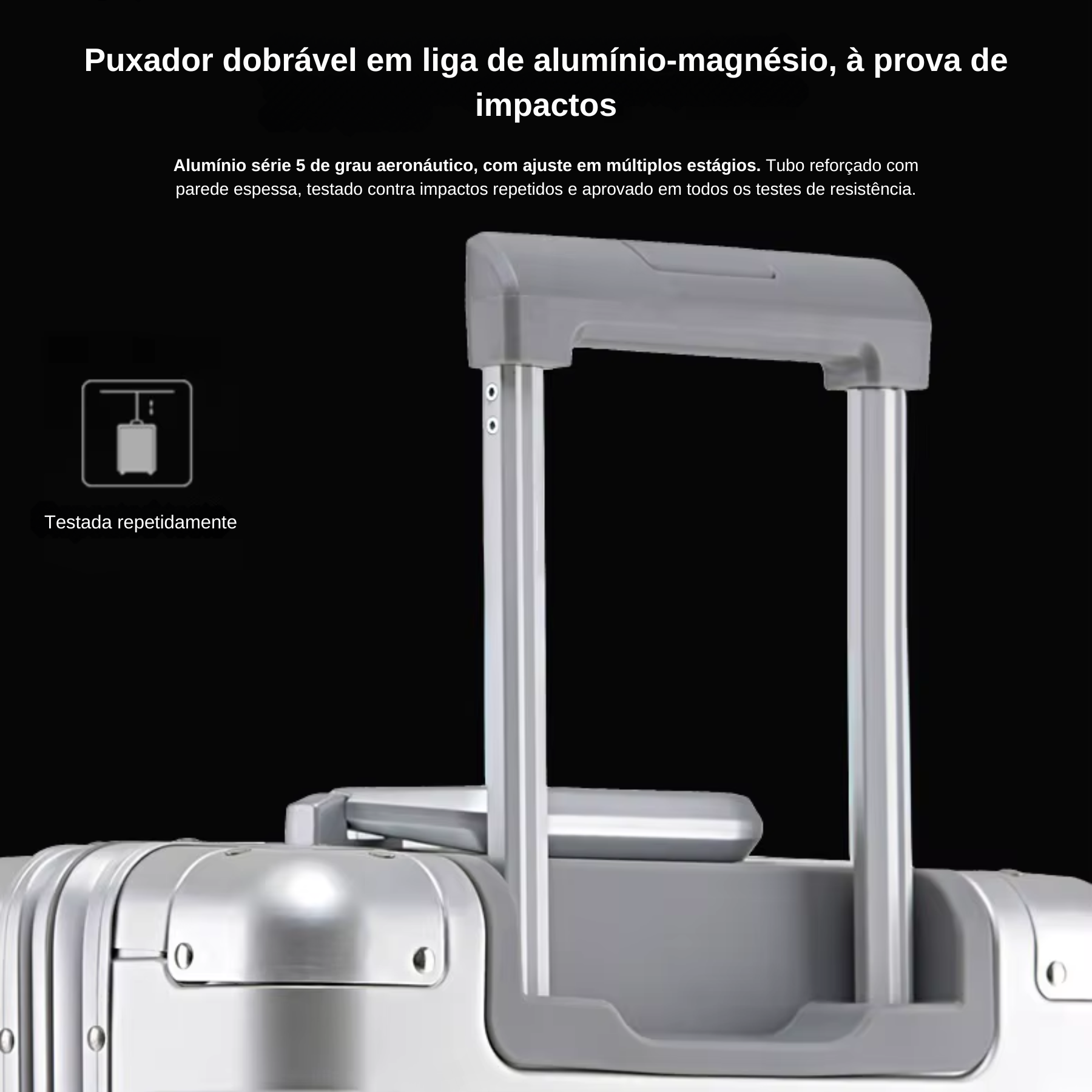 Mala de Viagem AeroTrek Alumínio e Magnésio – Bagagem de Mão com Rodinhas 360°