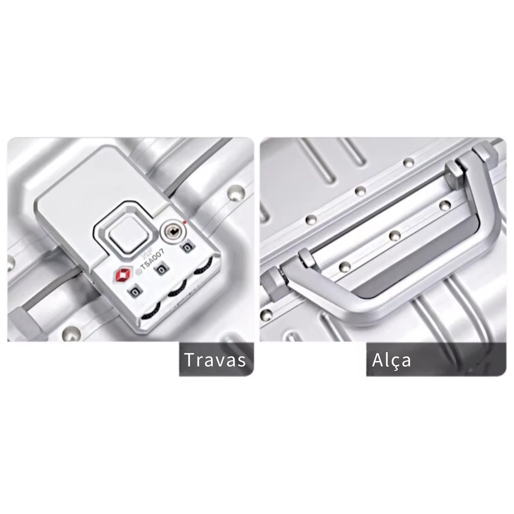 Mala de Viagem AeroTrek Alumínio e Magnésio – Bagagem de Mão com Rodinhas 360°