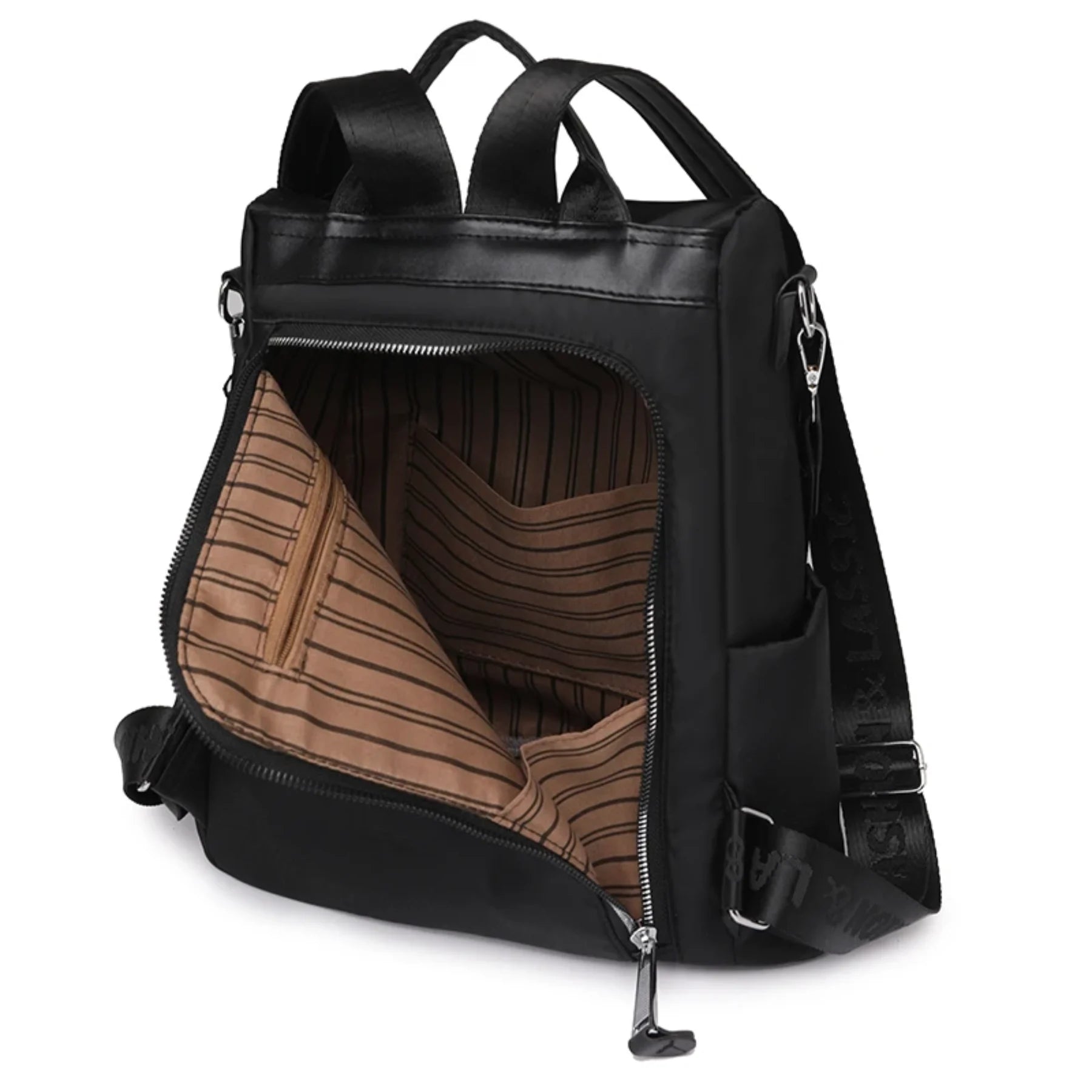 Mochila Bolsa Feminina StyleClass Preta + 2 Carteiras