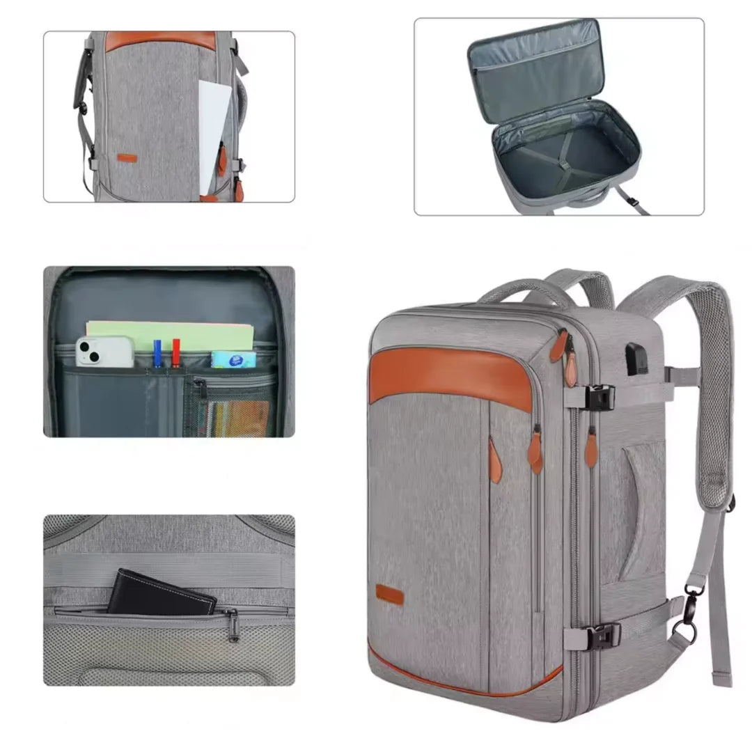 Mochila de Viagem masculina Grande + Kit 3 Necessaires TravelMaster - Prática e Resistente