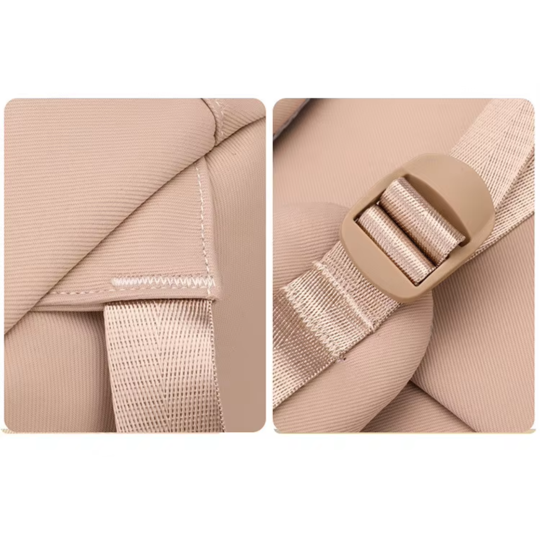 Mochila Escolar Feminina Bege Premium BaijiStar + Mini Bolsa Inclusa