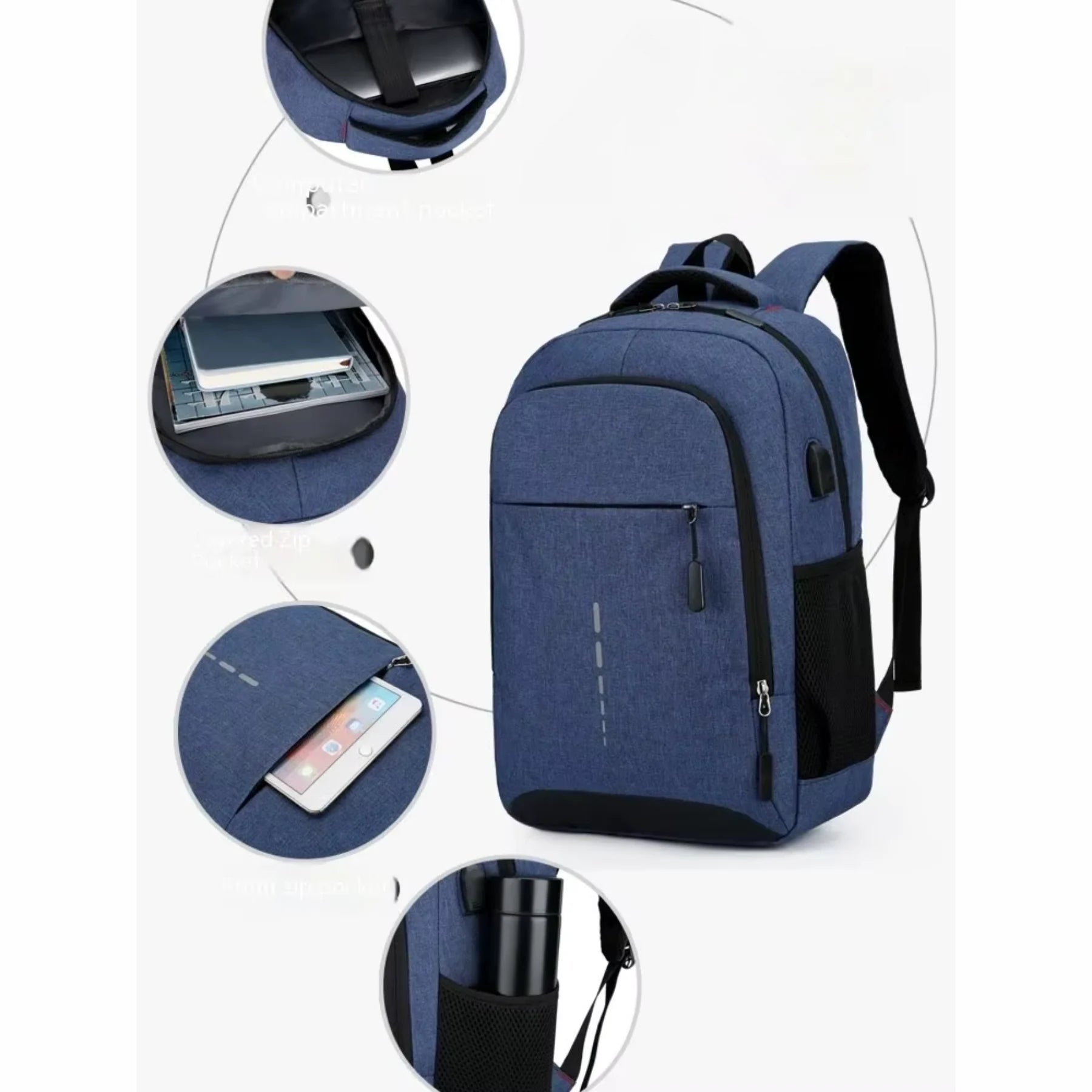Mochila Escolar Masculina UltraCap Azul 20L�35L para Notebook
