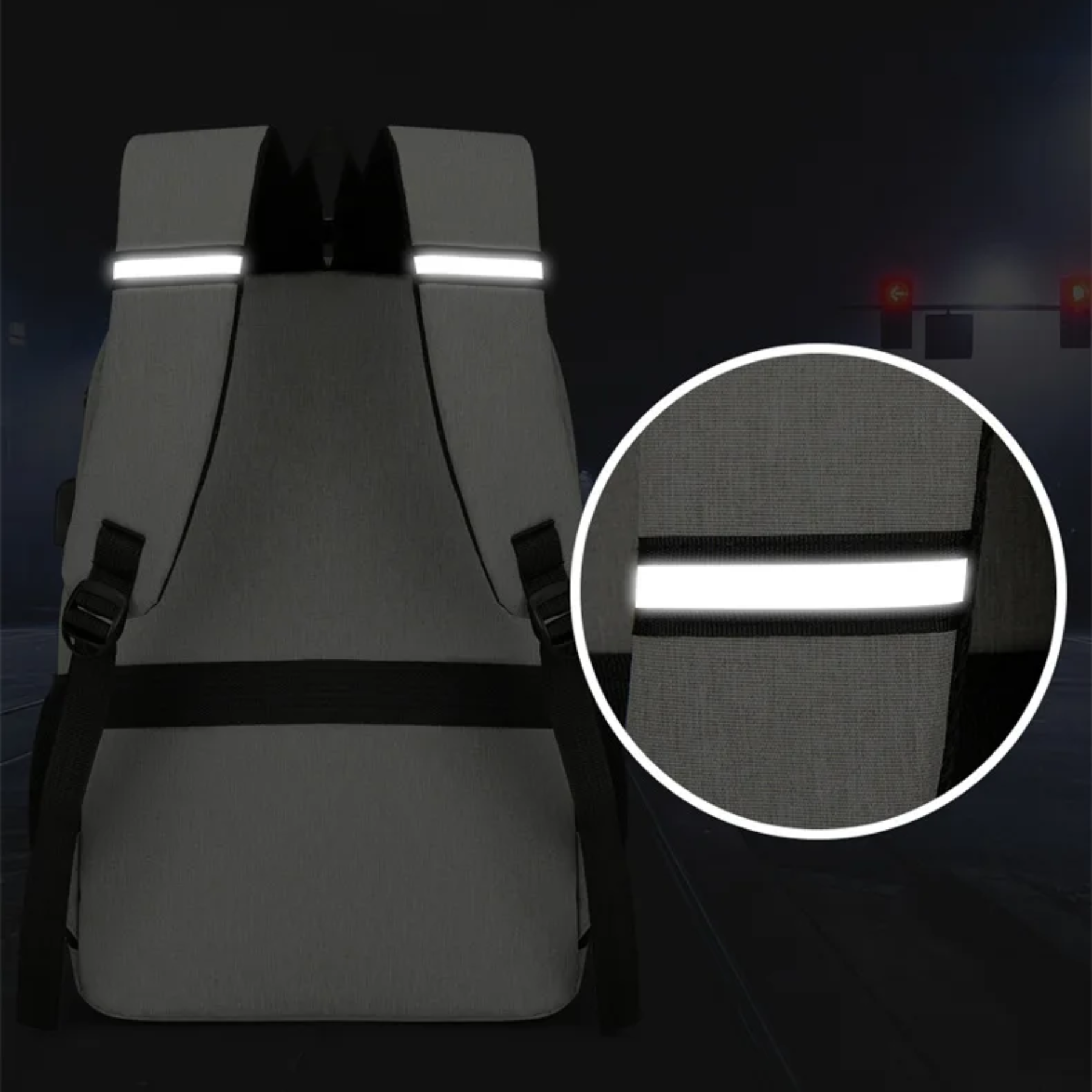 Bolso frontal da mochila feminina cinza para pequenos objetos