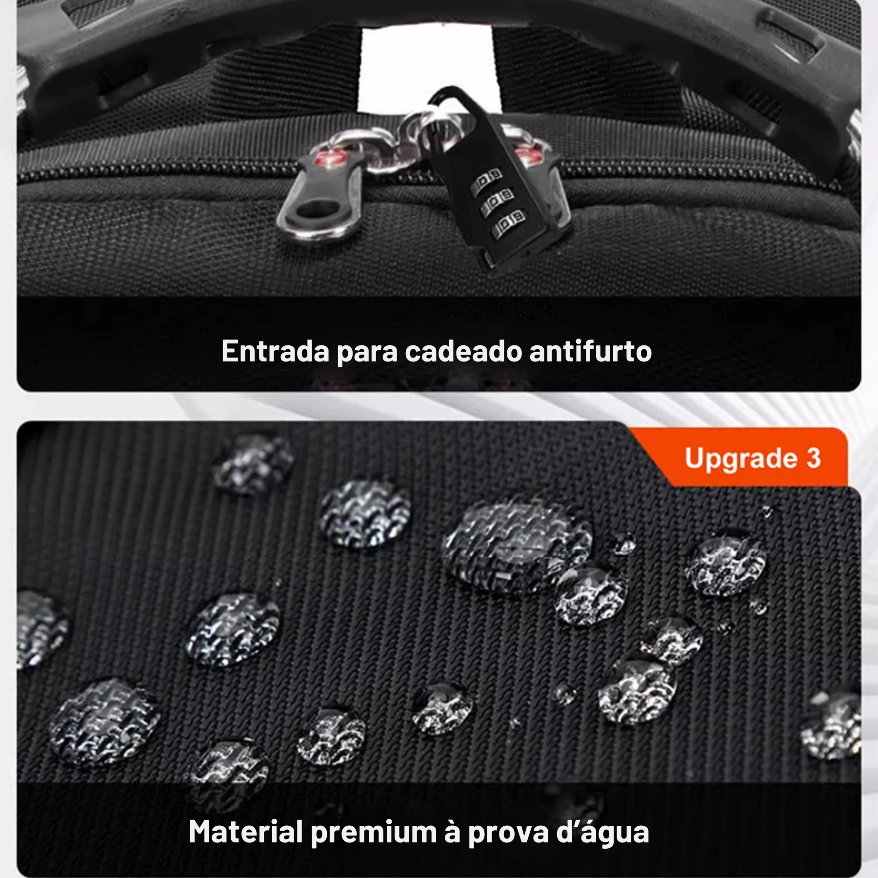 Mochila Masculina Preta NimbusPack moderna e estilosa para homens