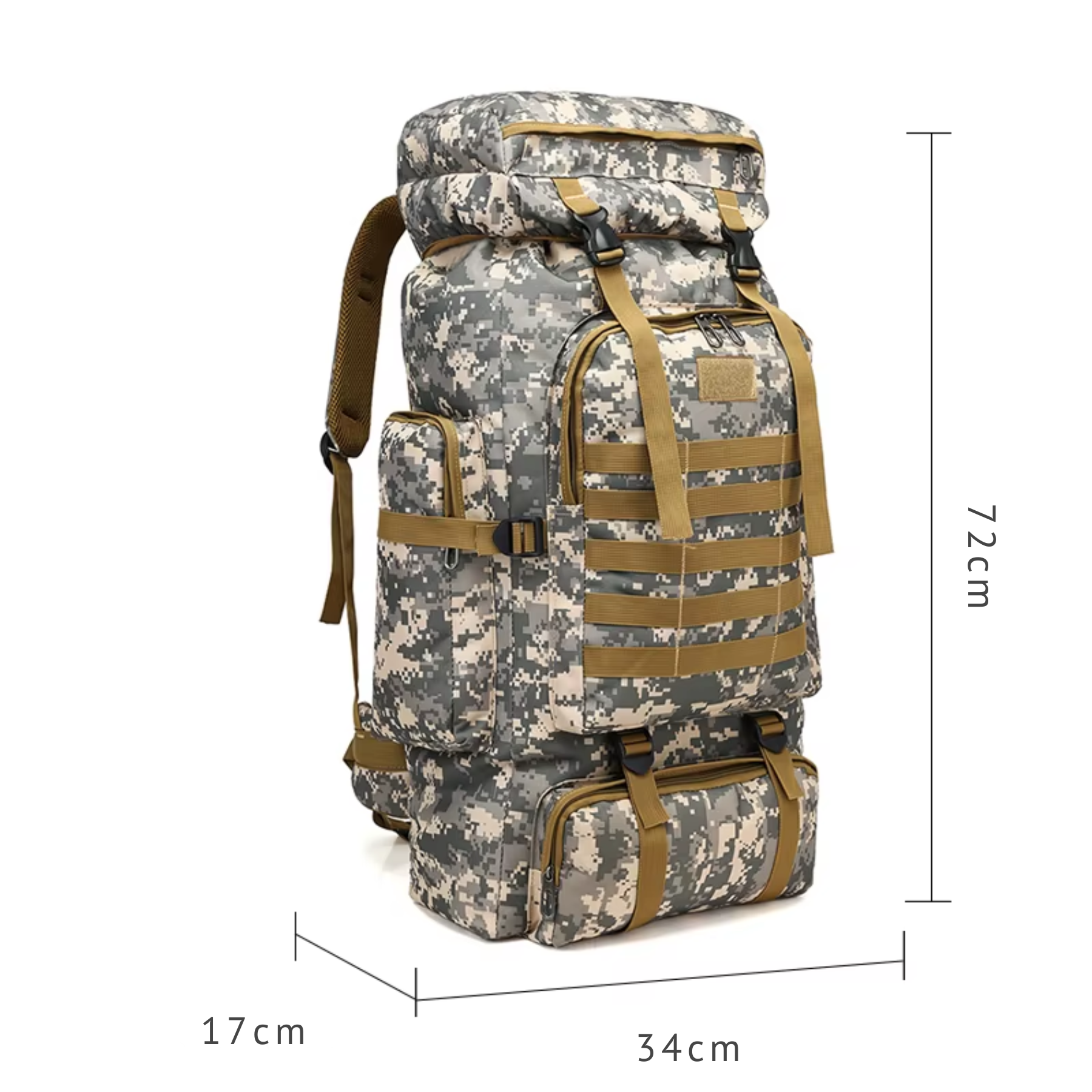 Visão geral da TrekMaster 60 L com capacidade grande para aventuras