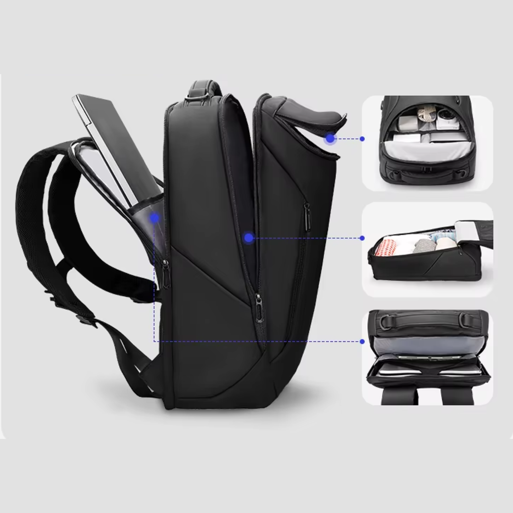 Mochila grande preta masculina com capacidade 20 a 35 litros