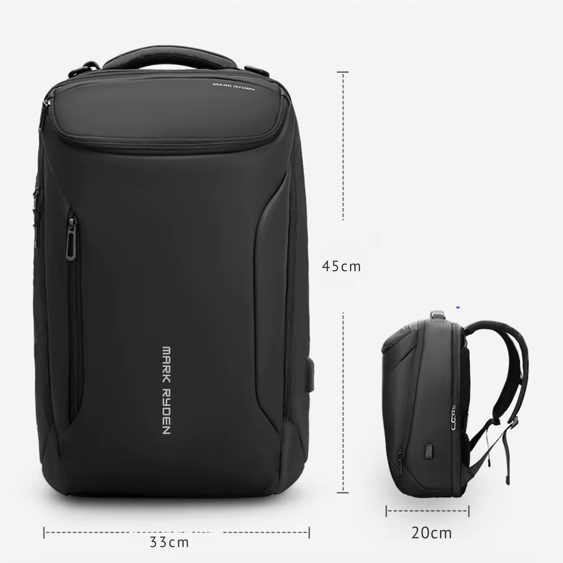 Mochila premium preta masculina Mark Ryden de negócios