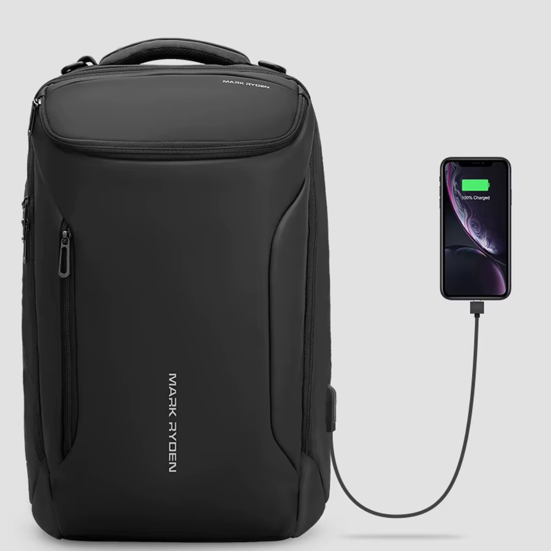 Compartimento antifurto mochila masculina preta
