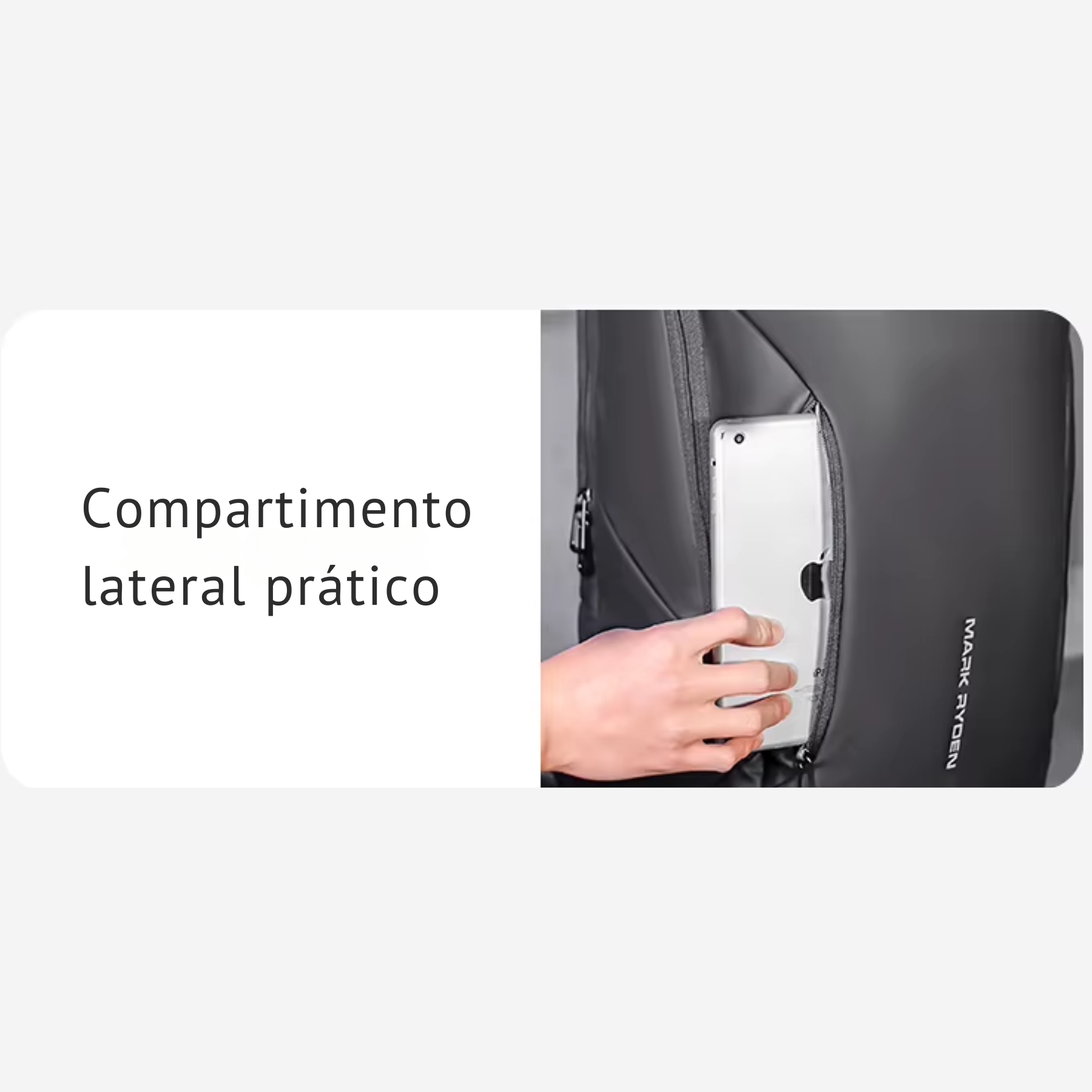 Bolso lateral prático mochila preta masculina