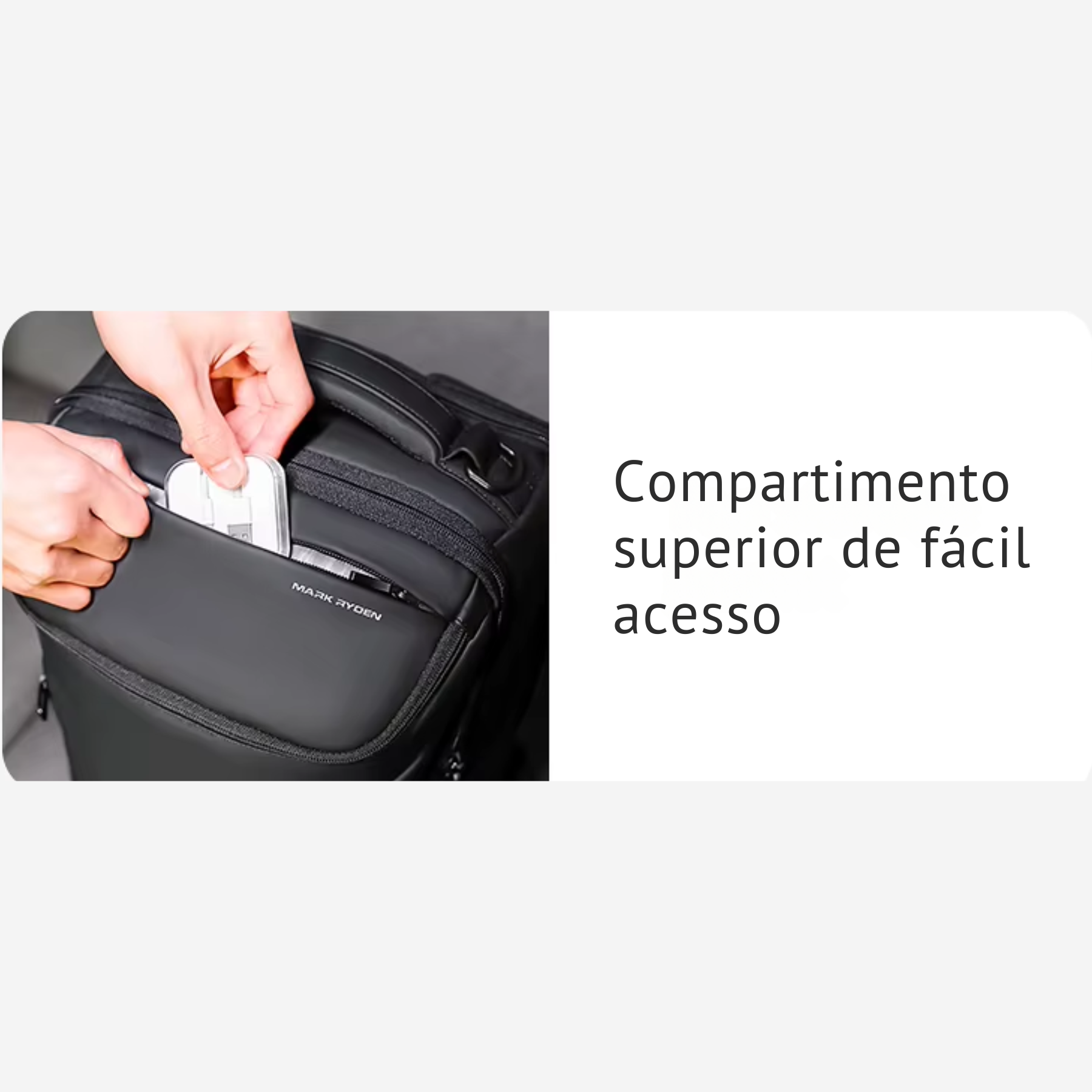 Detalhes premium em PU mochila preta masculina