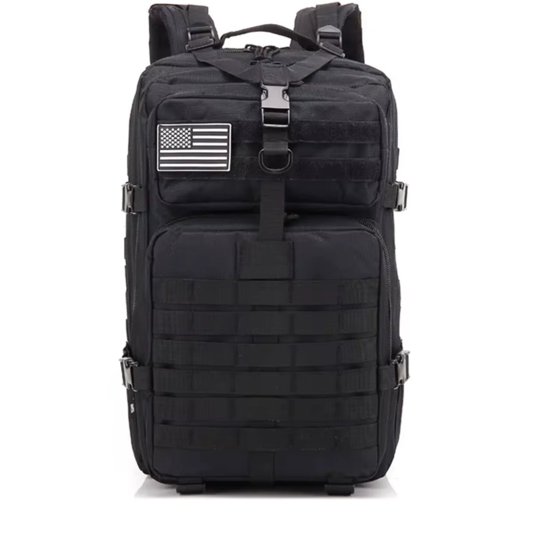 Fivela peitoral ajustável da mochila tática preta 50L para estabilidade no uso