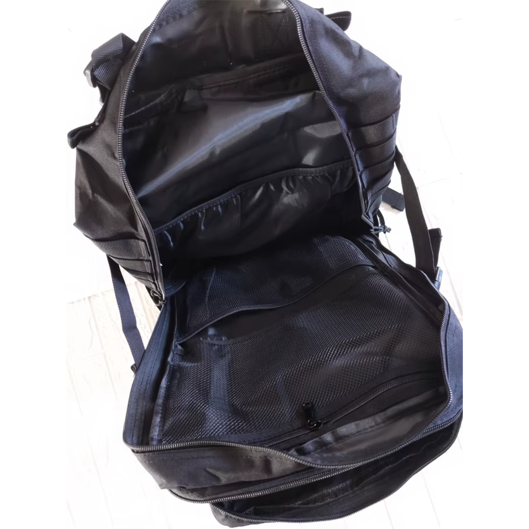 Alça superior resistente da mochila tática preta 50L para transporte manual