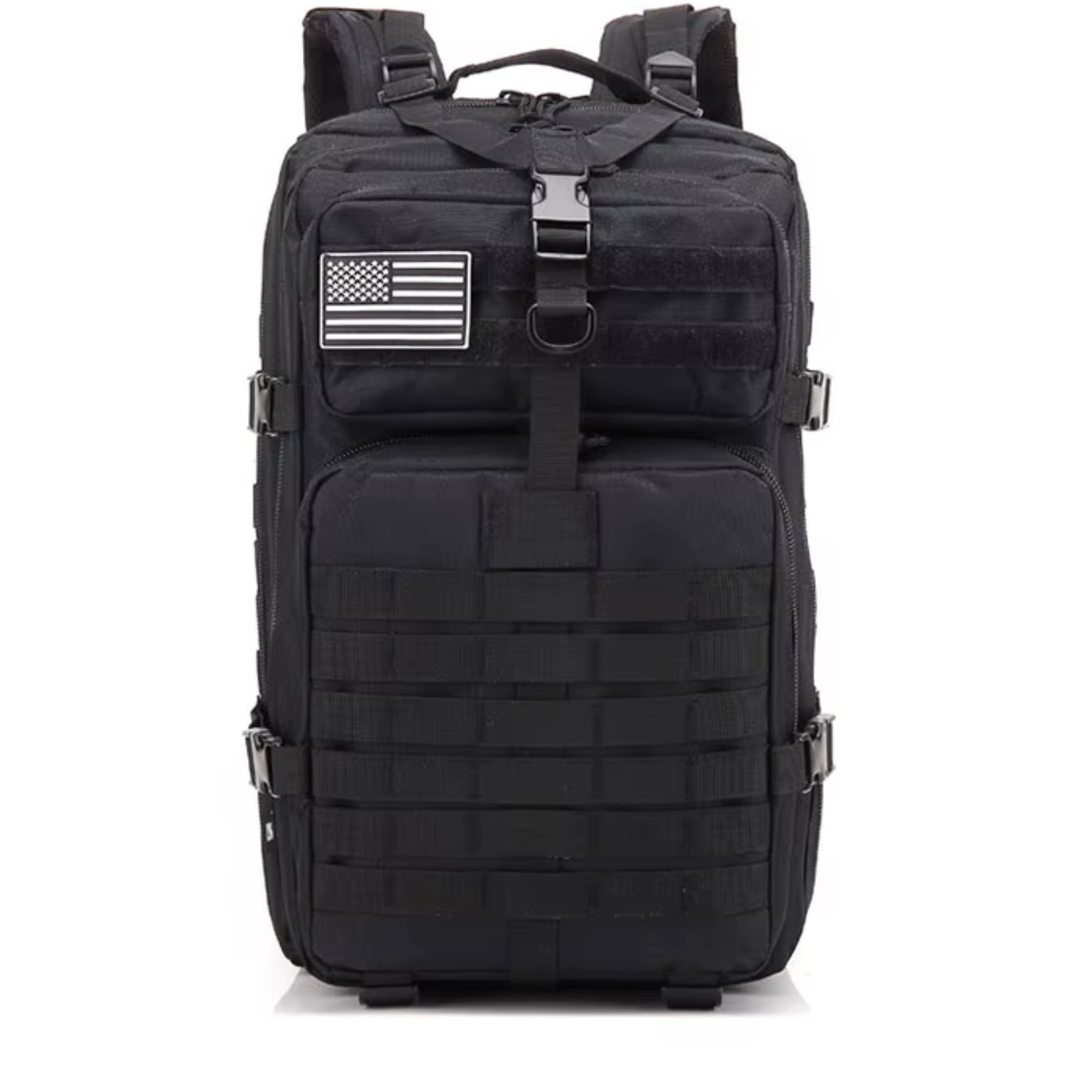 Fivela peitoral ajustável da mochila tática preta 50L para estabilidade no uso