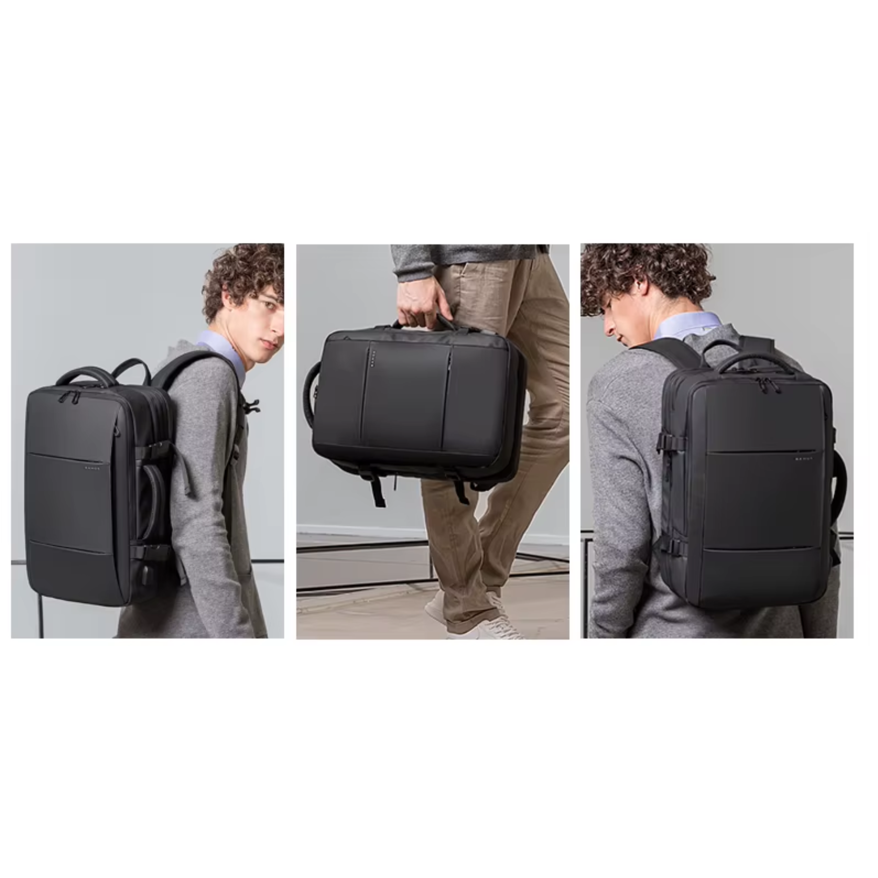 Detalhe do zíper selado impermeável da mochila TechVoyager Pro preta 45L