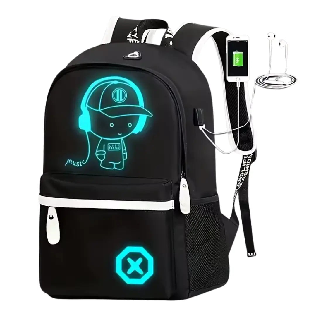 mochila infantil preta