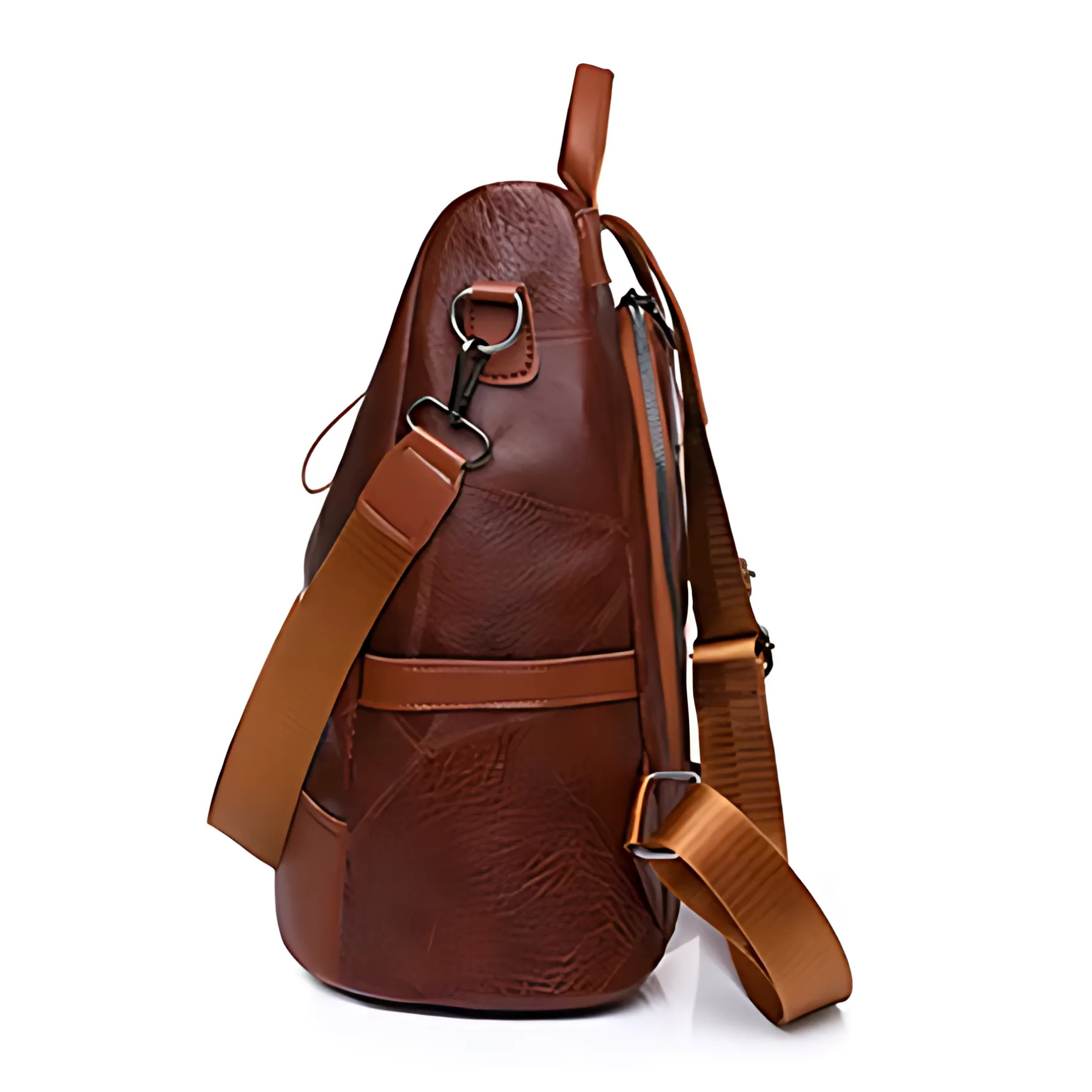 Bolsa Mochila Feminina em Couro ChicShield – Marrom (2 em 1 Bolsa)