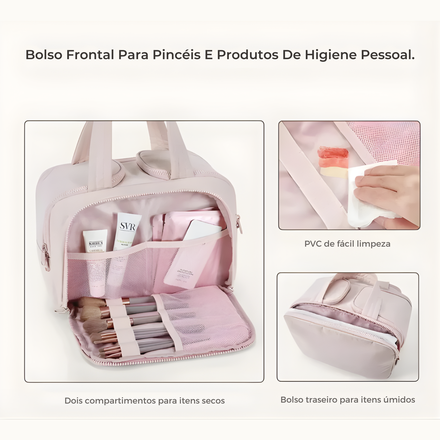 Necessaire Feminina Rosa Lumière