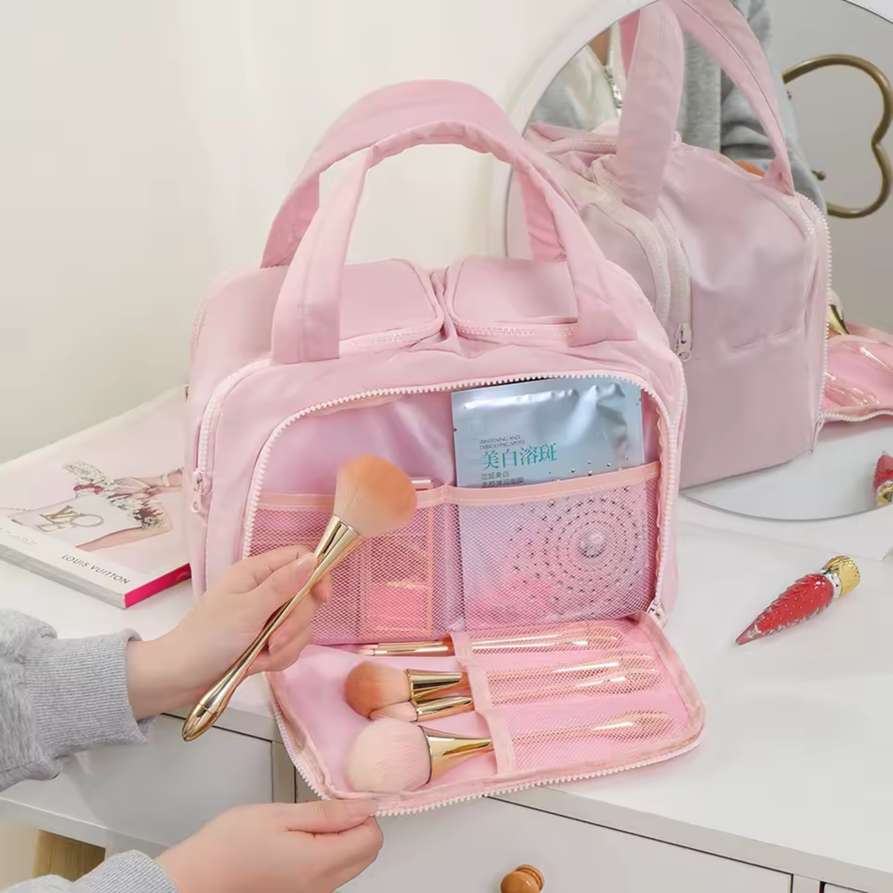 Necessaire Feminina Rosa Lumière