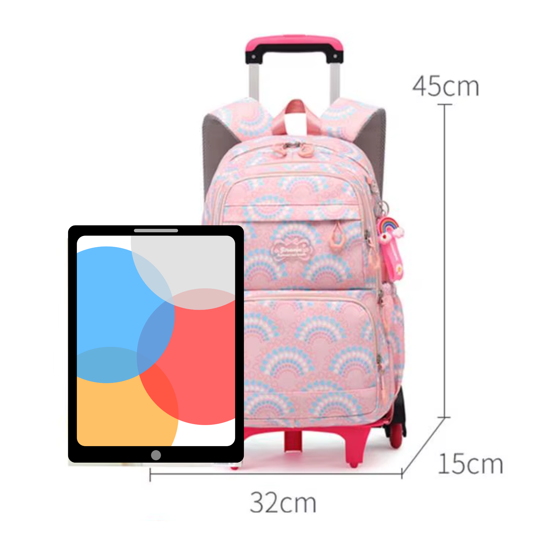 Bolsos laterais com espaço para squeeze infantil