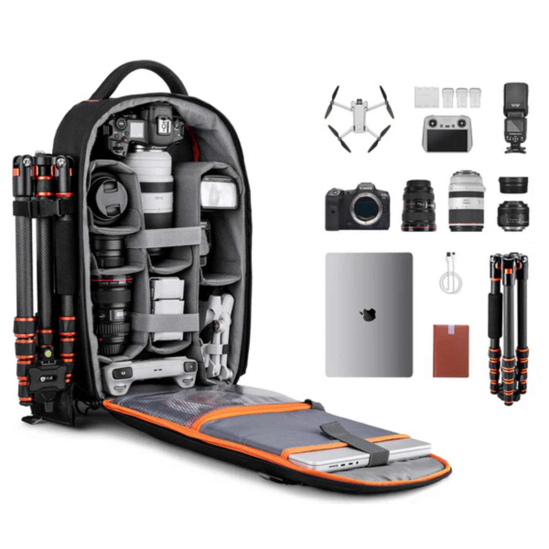 Mochila SnapGear fotográfica preta vista traseira com alças respiráveis