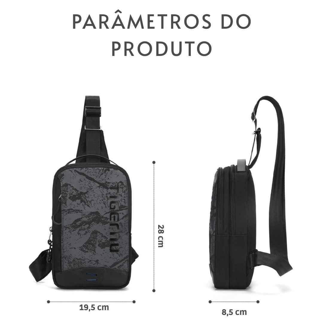 Bolsa Masculina Transversal Camuflada Leopnu