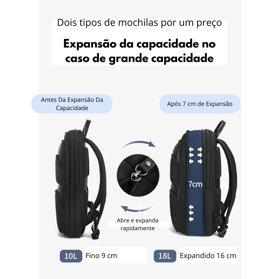 Tigernu - Mochila Expansível Impermeável Para Laptop Bagagem Vip