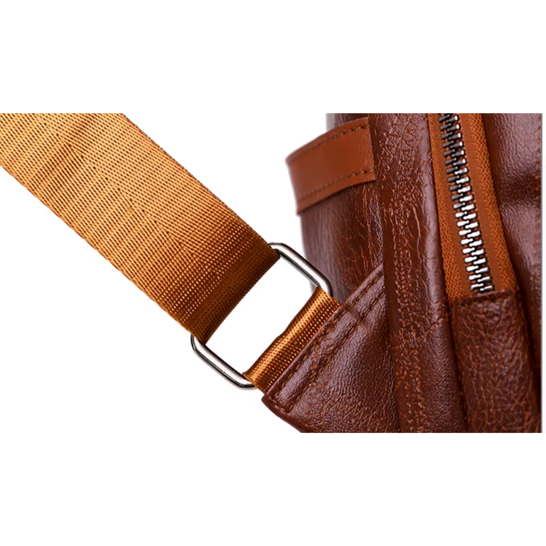 Bolsa Mochila Feminina em Couro ChicShield – Marrom (2 em 1 Bolsa)