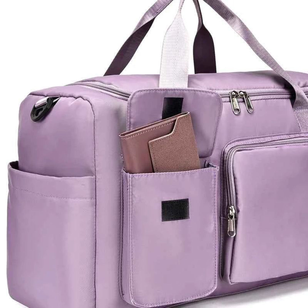 Bolsa de Viagem Feminina GlobeGlam Detalhes dos Bolsos