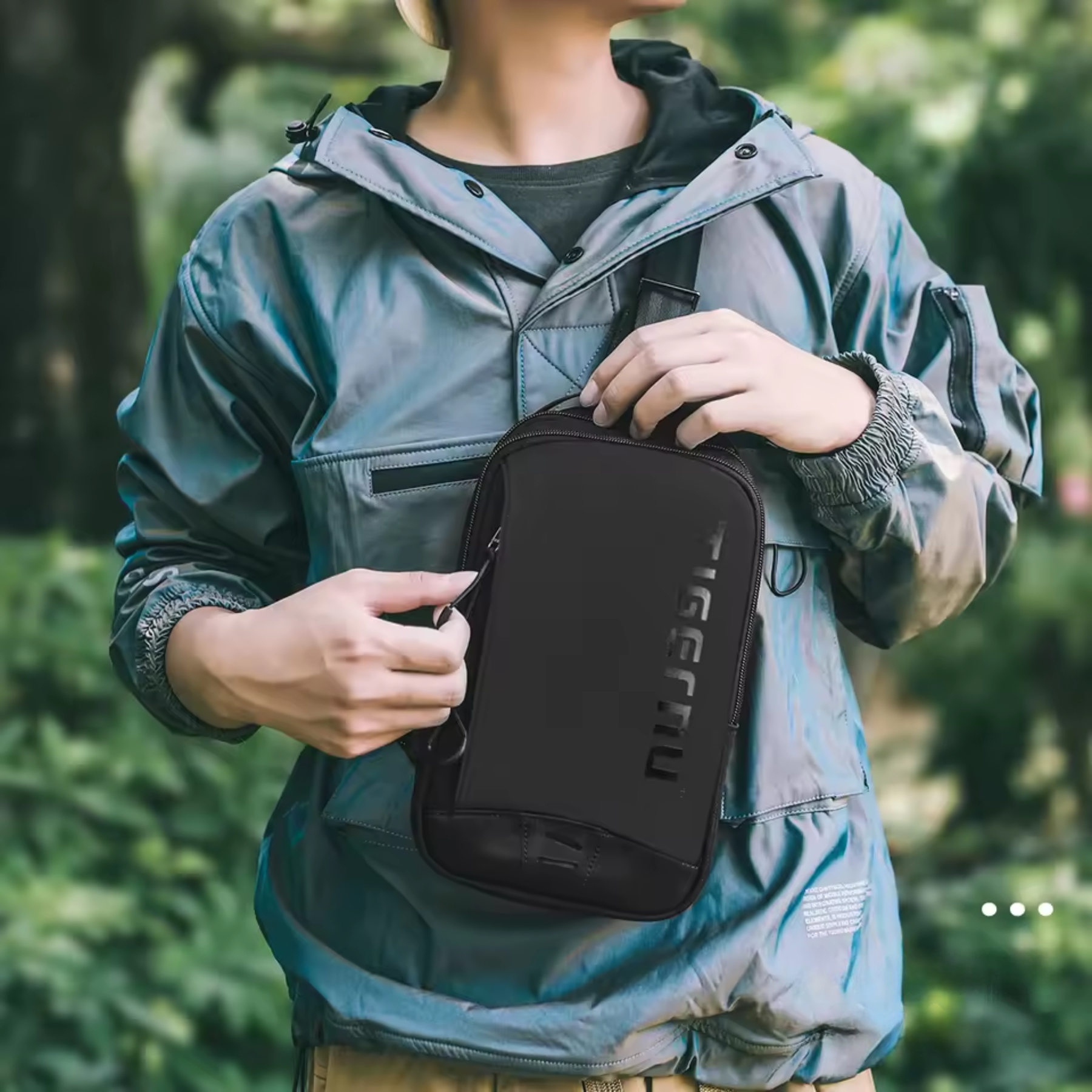 Bolsa Masculina transversal Leopnu Black