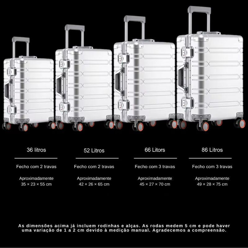 Mala de Viagem AeroTrek Tamanhos