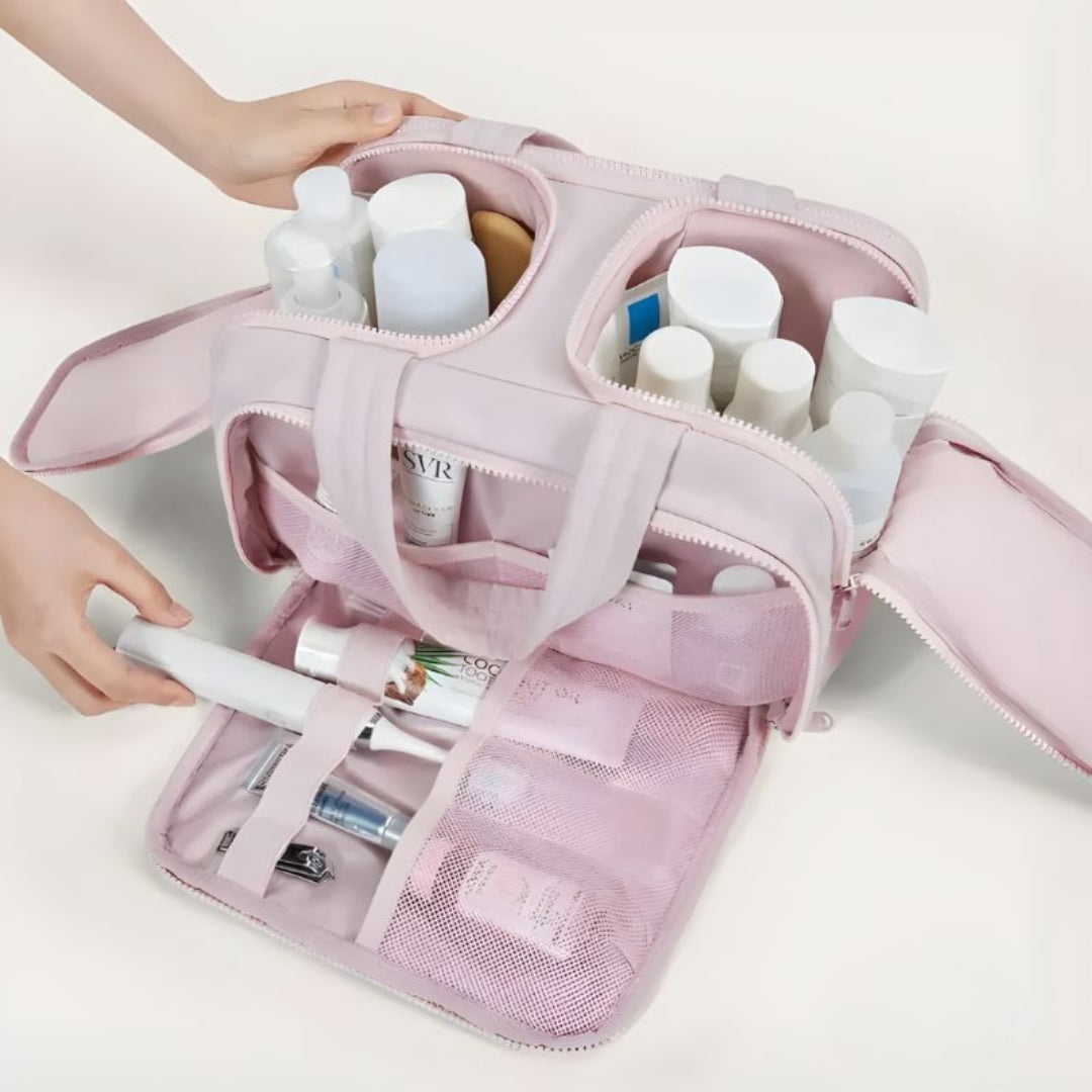 Abertura ampla para enxergar tudo sem tirar da bolsa
